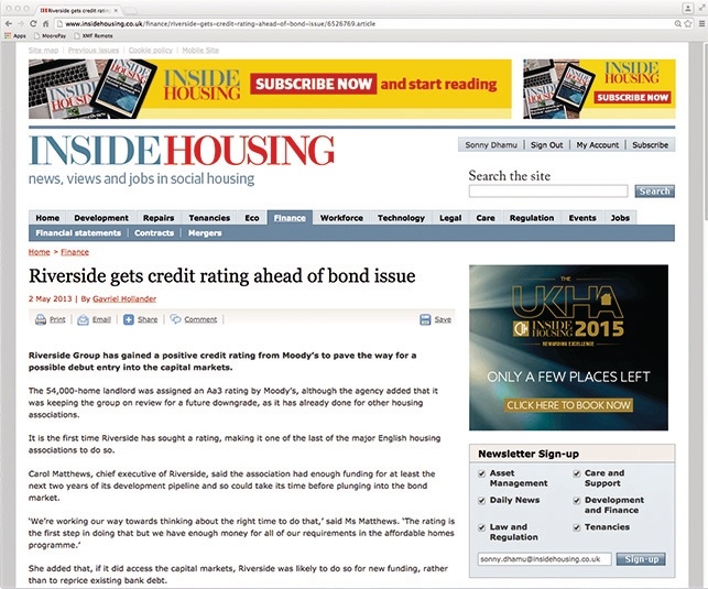 For use in Inside Housing, 13 March 2015
