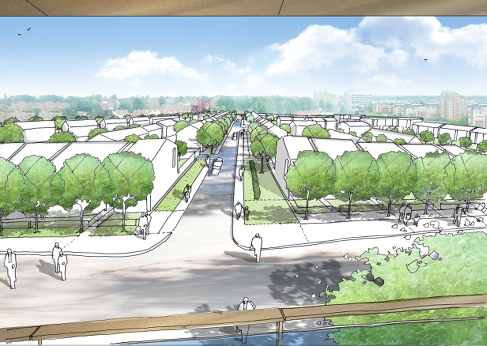 Artist's impression of the brownfield development at Chapel Hill