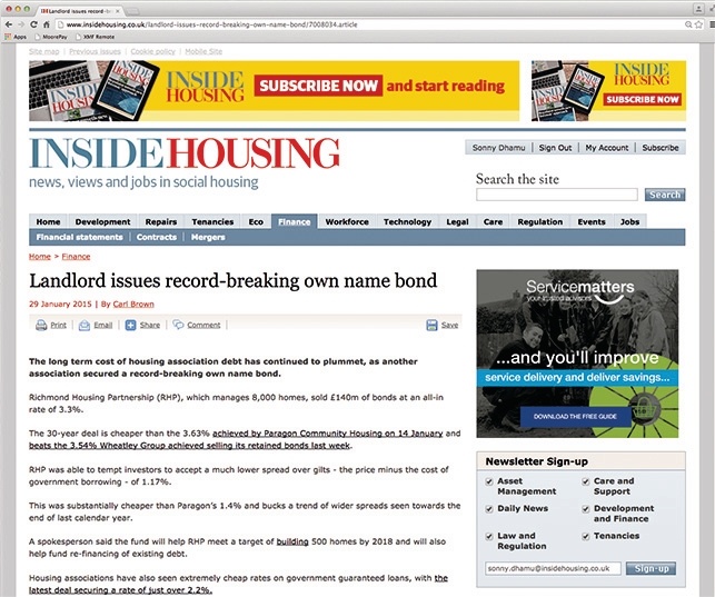 For use in Inside Housing, 13 March 2015