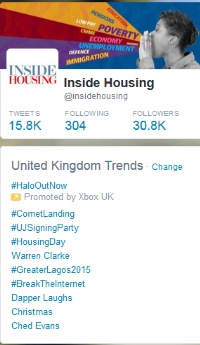#HousingDay twitter trending 4pm